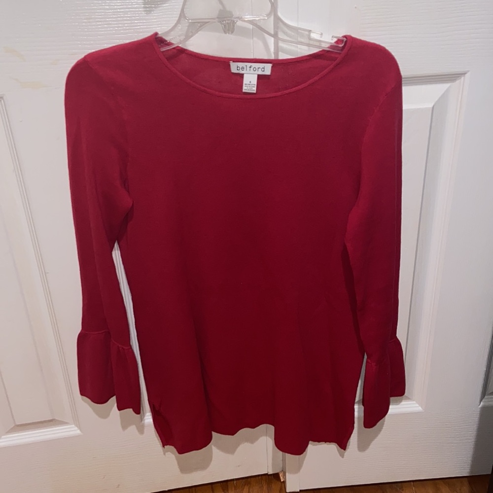 Belford Women’s Red Long-Sleeve Bell Sleeve Top S